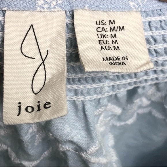 Joie powder, blue embroidered peasant, tunic blouse - Picture 6 of 11